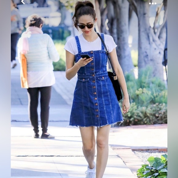 White stuff FRONT POCKET DENIM OVERALL MINI DRESS WOMEN'S SIZE 20 England​ - Picture 8 of 14